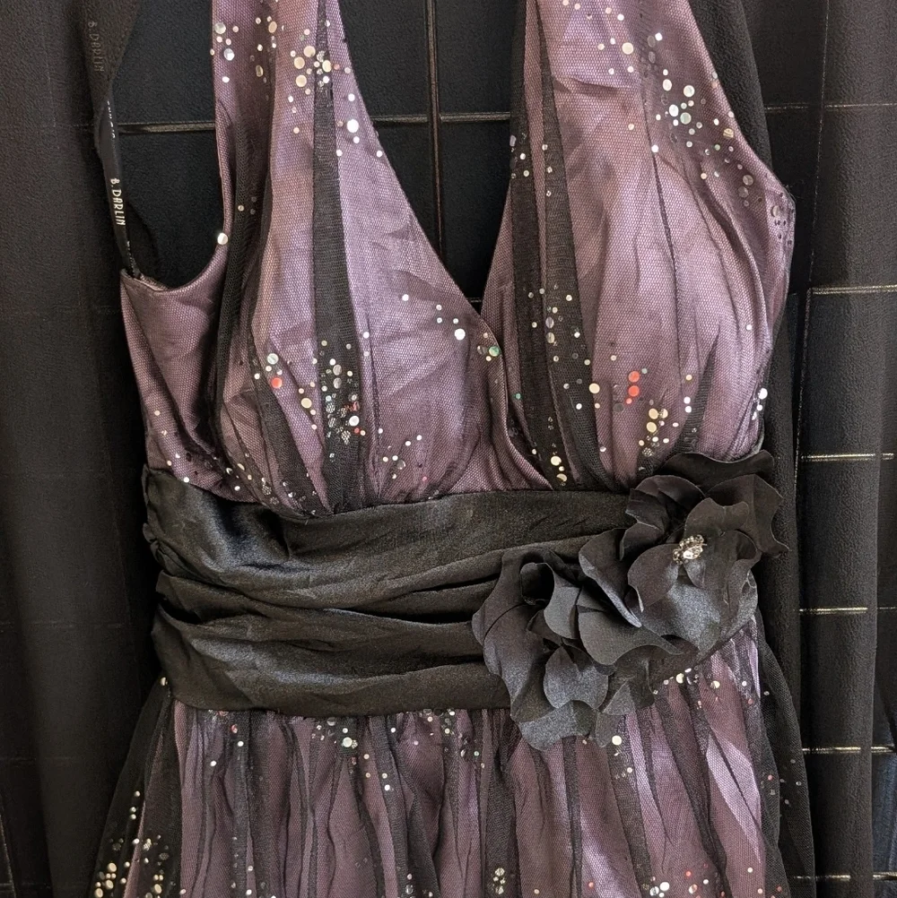 Whimsigoth Dark Fairy Celestial Glitter Halter Dress XS Y2K 2000s - Picture 3 of 15